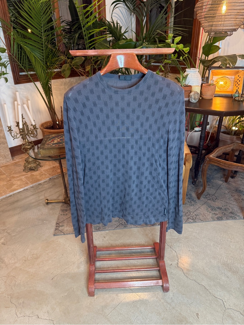 Emporio Armani Slate Gray Long-Sleeve Crewneck Tee